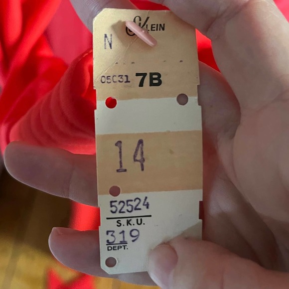 🚫SOLD🚫 Deadstock NWT 70s Vintage Resort Coral Red Knit Lounge Maxi Dress S - Picture 8 of 9